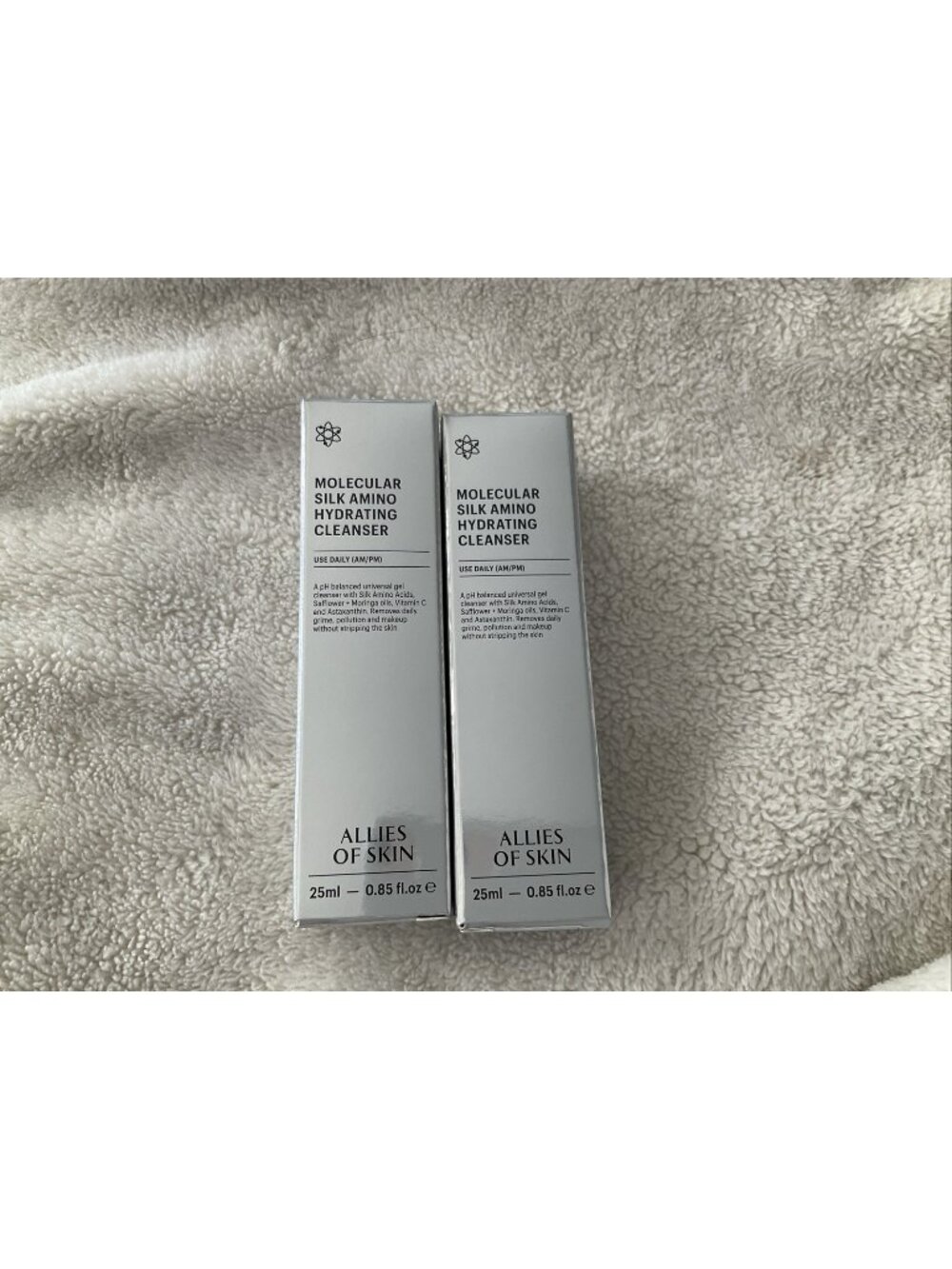 Allies Of Skin Molecular Silk Amino Hydrating Cleanser LOT 2 x 25ml / .85 oz NIB